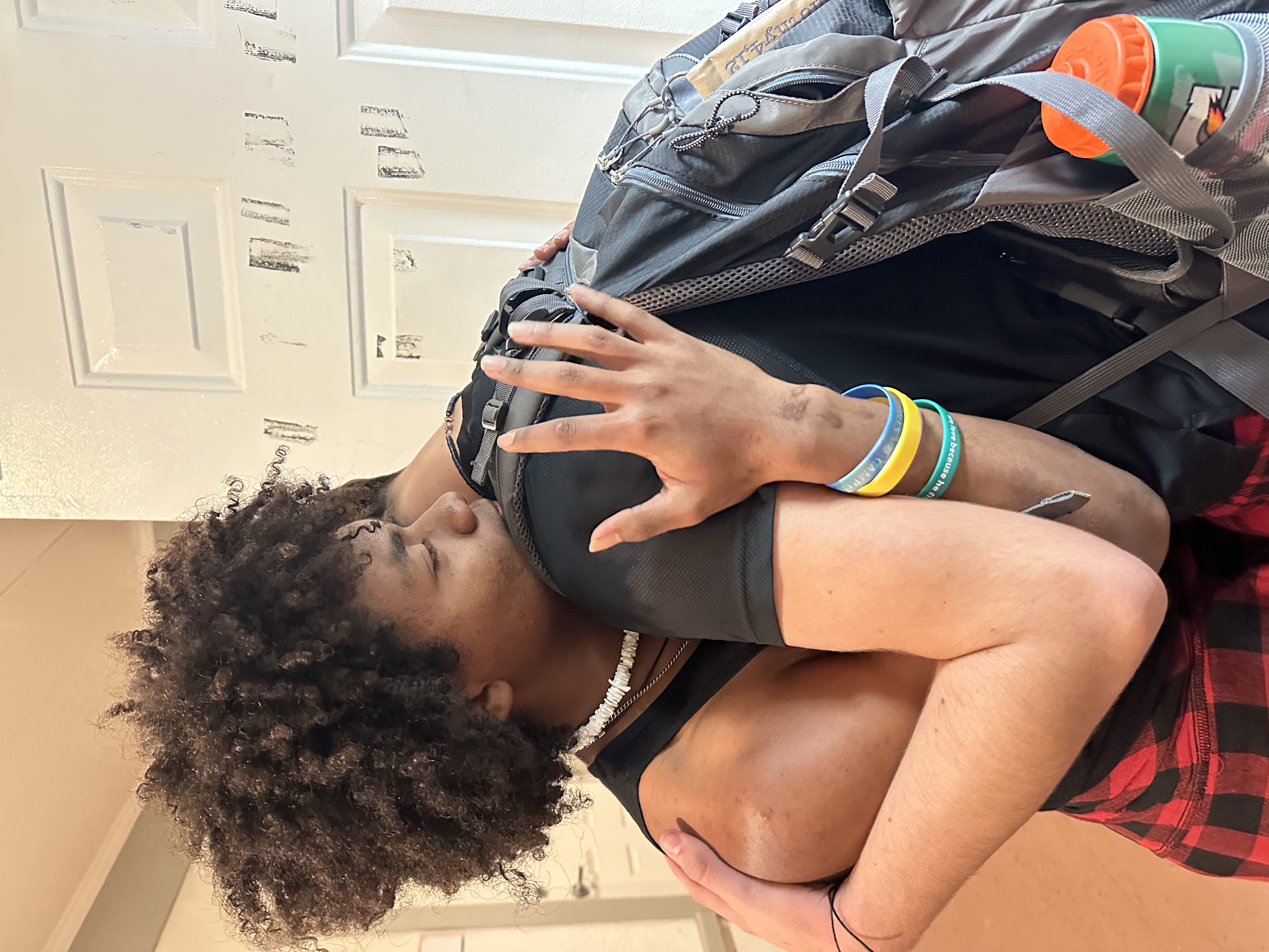 Teens hugging